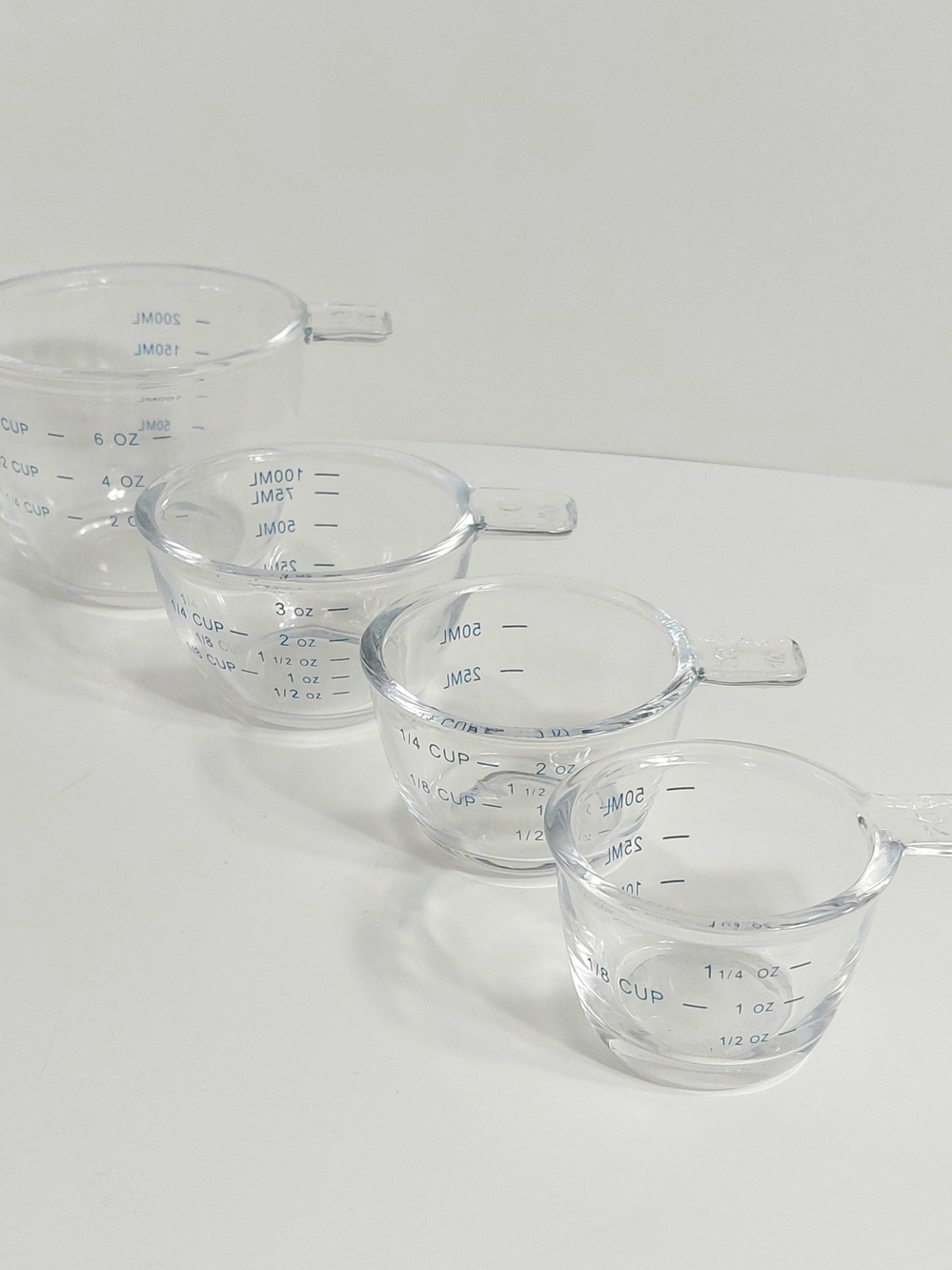 Clear Glass Measuring Cups Set - Transparent
